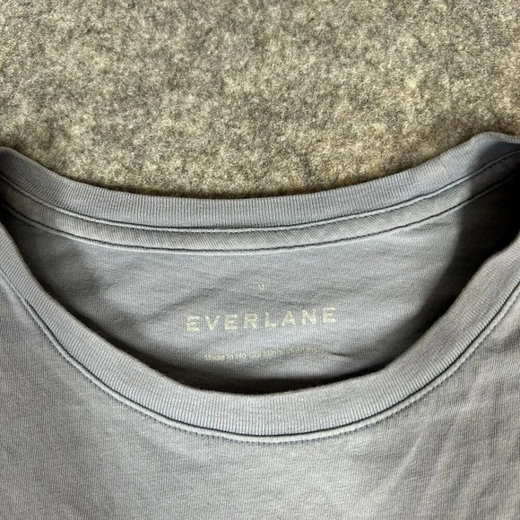 Everlane T-Shirt Men's Small Pocket Cotton Tee Light Blue Casual Flaw - Picture 5 of 7